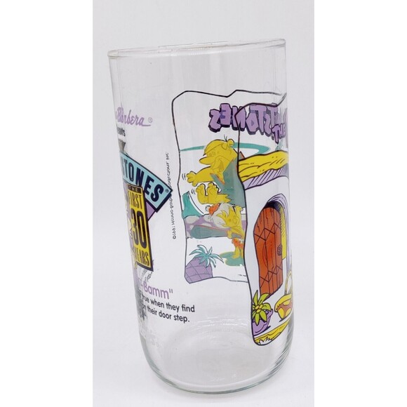 Vintage 1991 Hardees Flintstones The First 30 Years Glass Little Bamm-Bamm Anniv - Picture 7 of 12